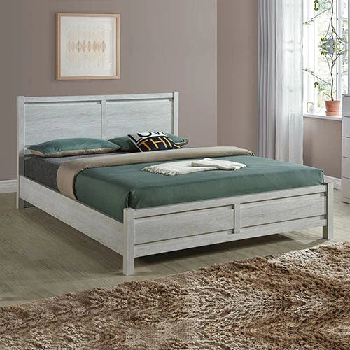 Bedroom Suite 4-Piece Natural Wood Like MDF Queen Size