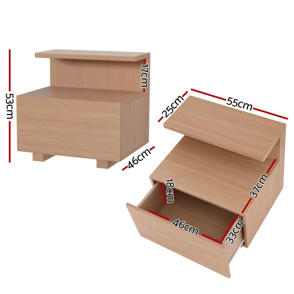 Bedside Table 1 Drawer - Pine - Furniture