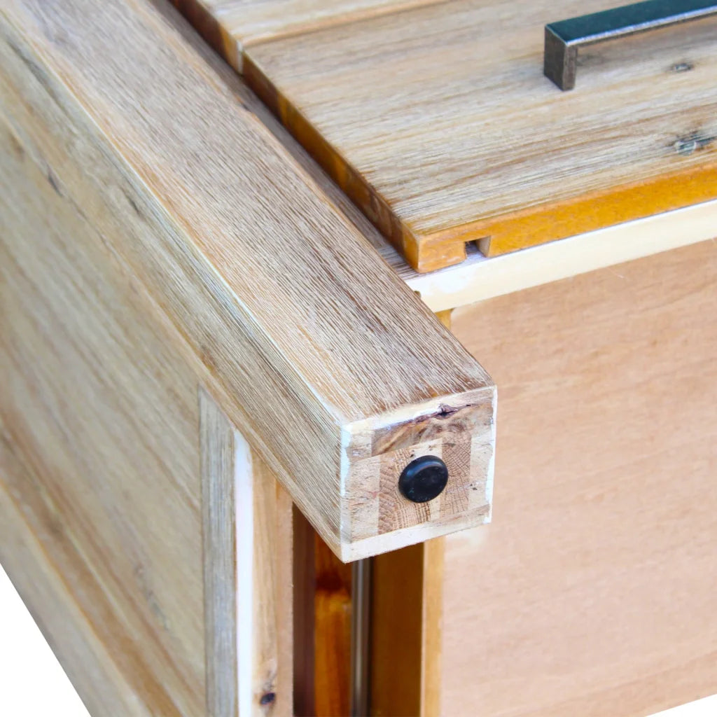 Bedside Table 2-Drawer Night Stand - Solid Wood Acacia Oak