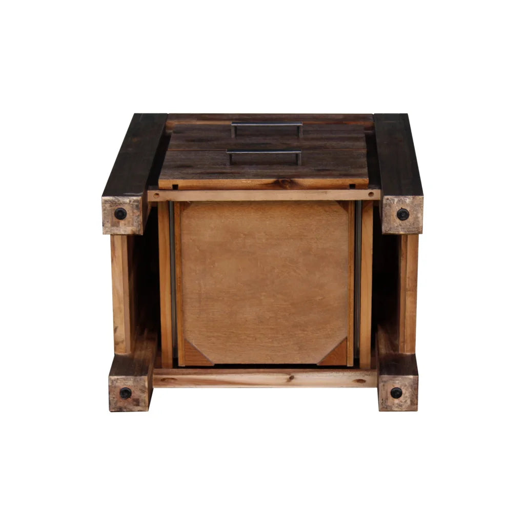 Bedside Table 2-Drawer Night Stand - Solid Wood Acacia