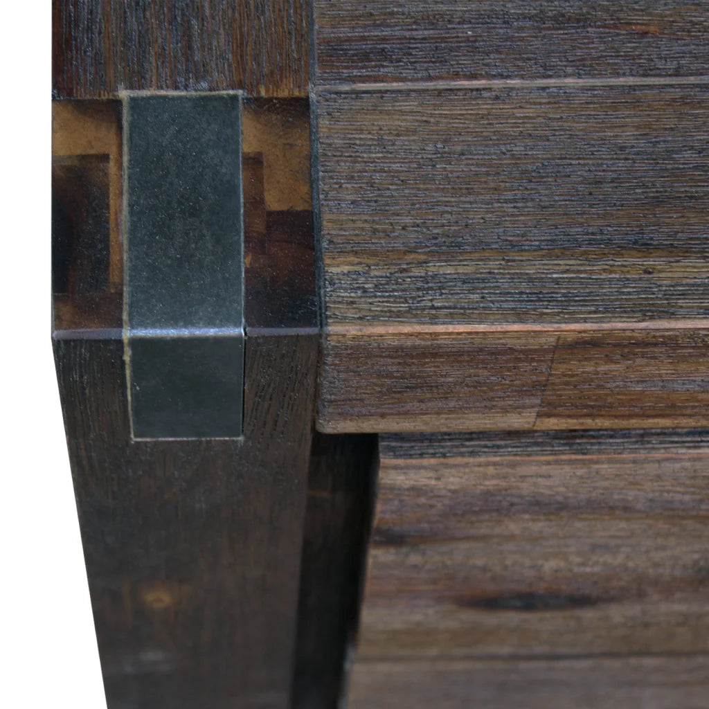 Bedside Table 2-Drawer Night Stand - Solid Wood Acacia