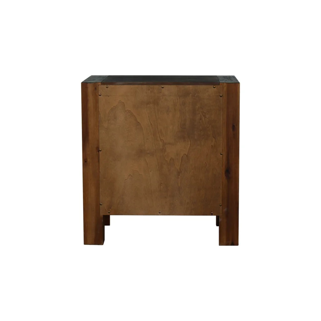 Bedside Table 2-Drawer Night Stand - Solid Wood Acacia