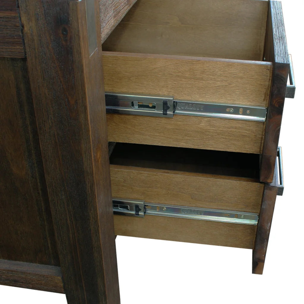 Bedside Table 2-Drawer Night Stand - Solid Wood Acacia