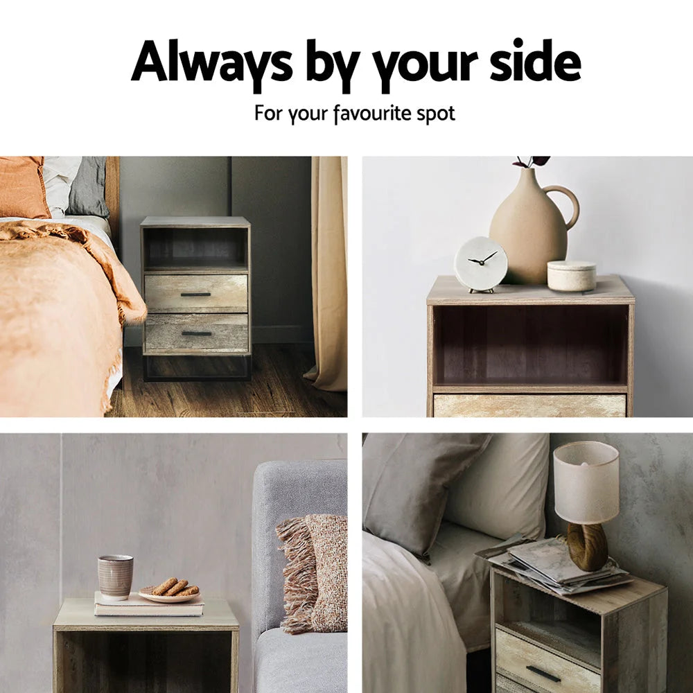 Bedside Table Drawers Nightstand Storage Cabinet Unit
