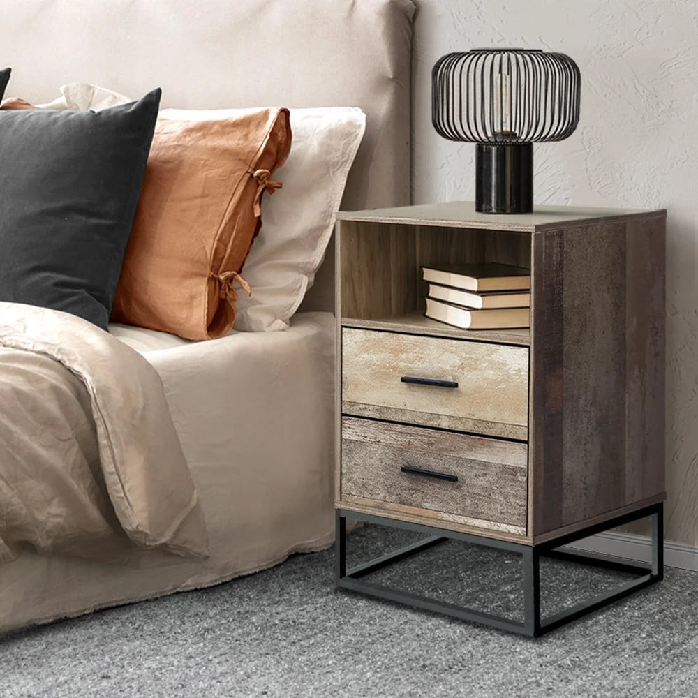 Bedside Table Drawers Nightstand Storage Cabinet Unit