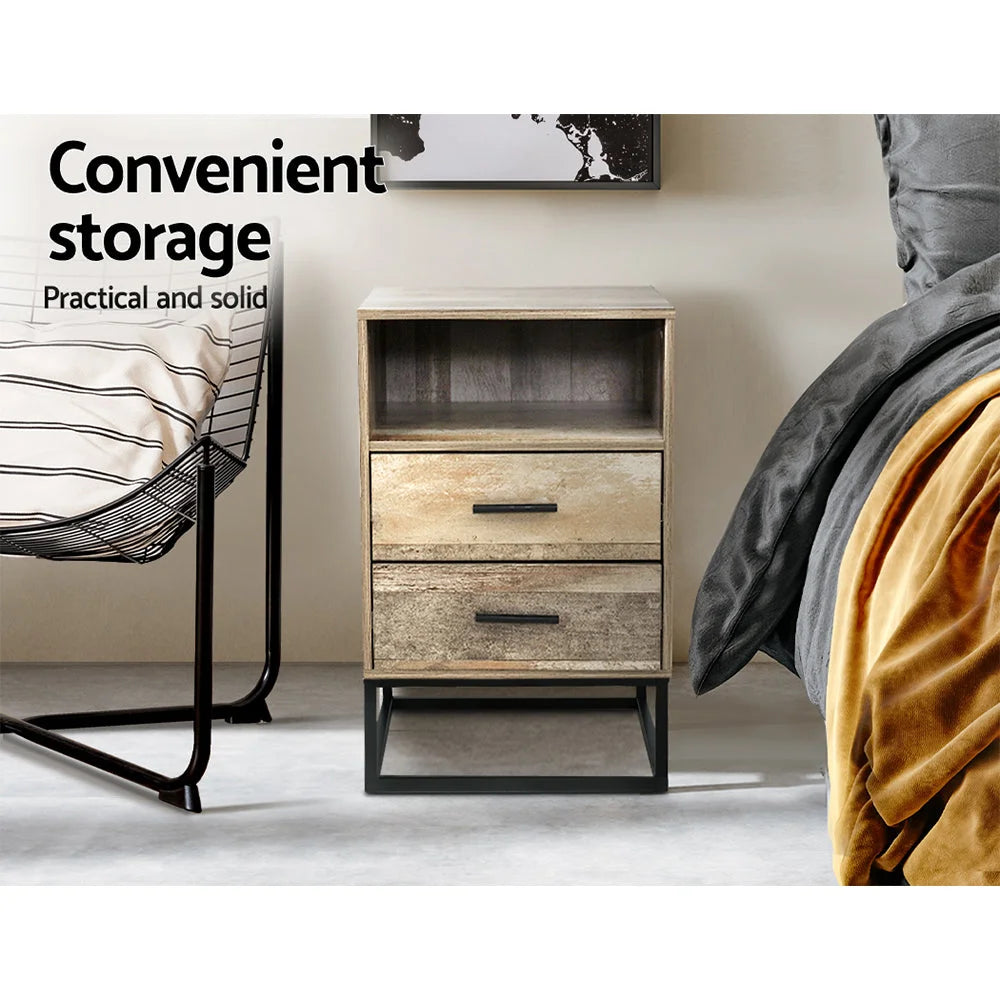 Bedside Table Drawers Nightstand Storage Cabinet Unit