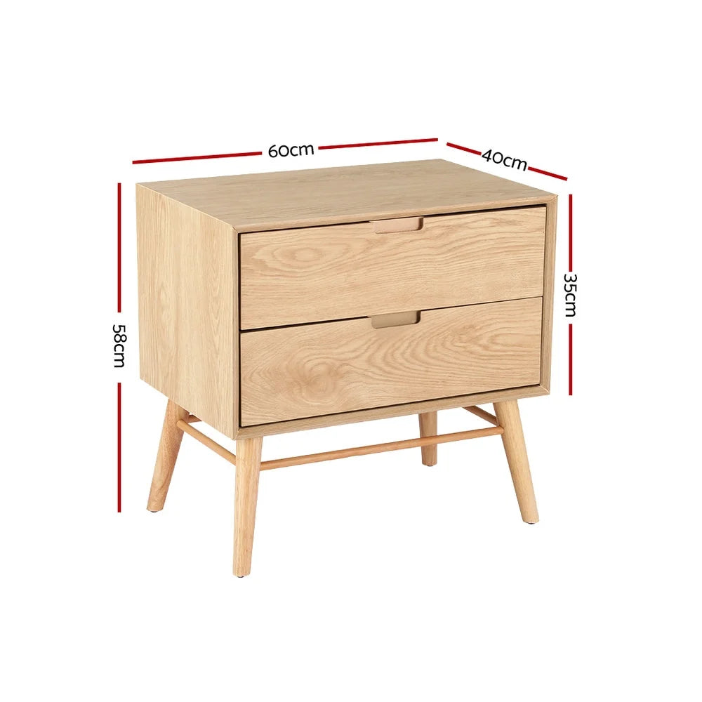 Bedside Table Drawers Side End Storage