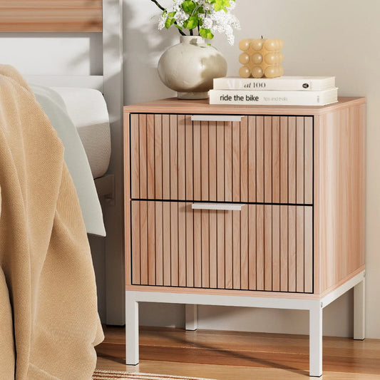Bedside Table Drawers Side End Table Storage Cabinet