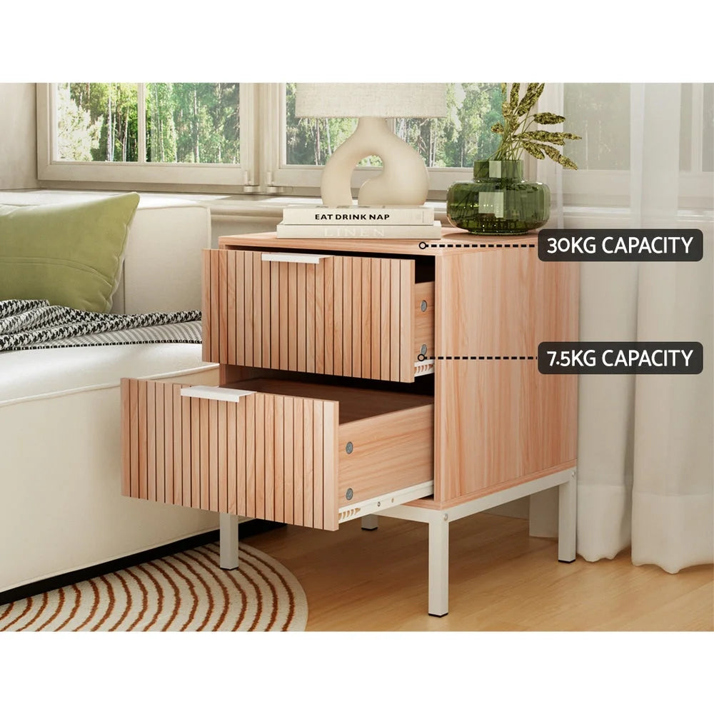 Bedside Table Drawers Side End Table Storage Cabinet