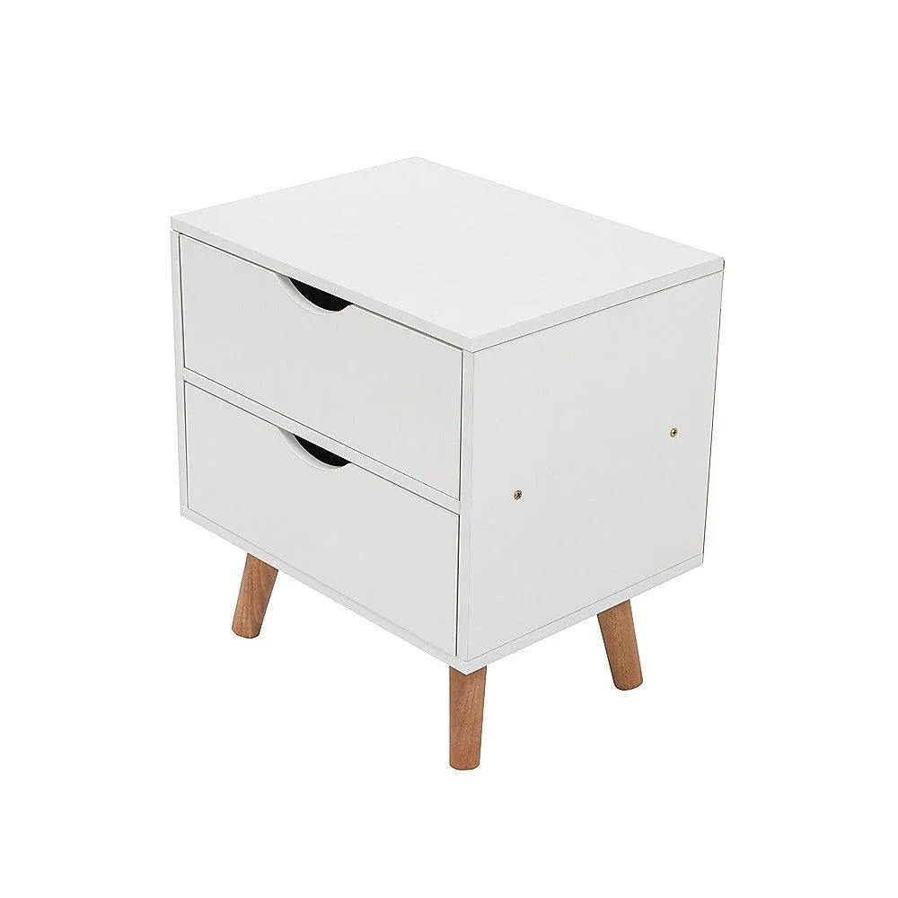 Bedside Table Drawers Side Nightstand White Storage Cabinet