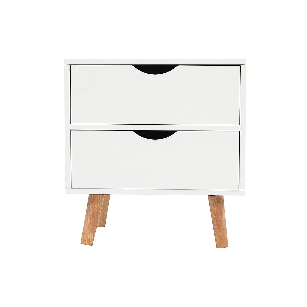 Bedside Table Drawers Side Nightstand White Storage Cabinet