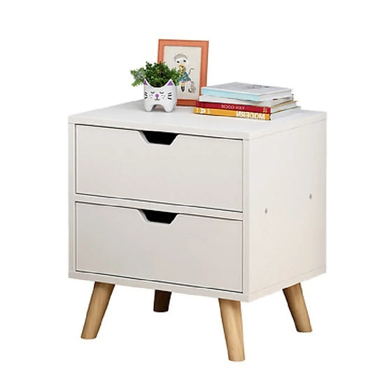 Bedside Table Drawers Side Nightstand White Storage Cabinet