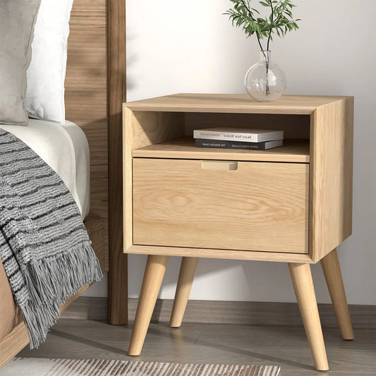 Bedside Table Drawers Side Table Shelf Storage Cabinet