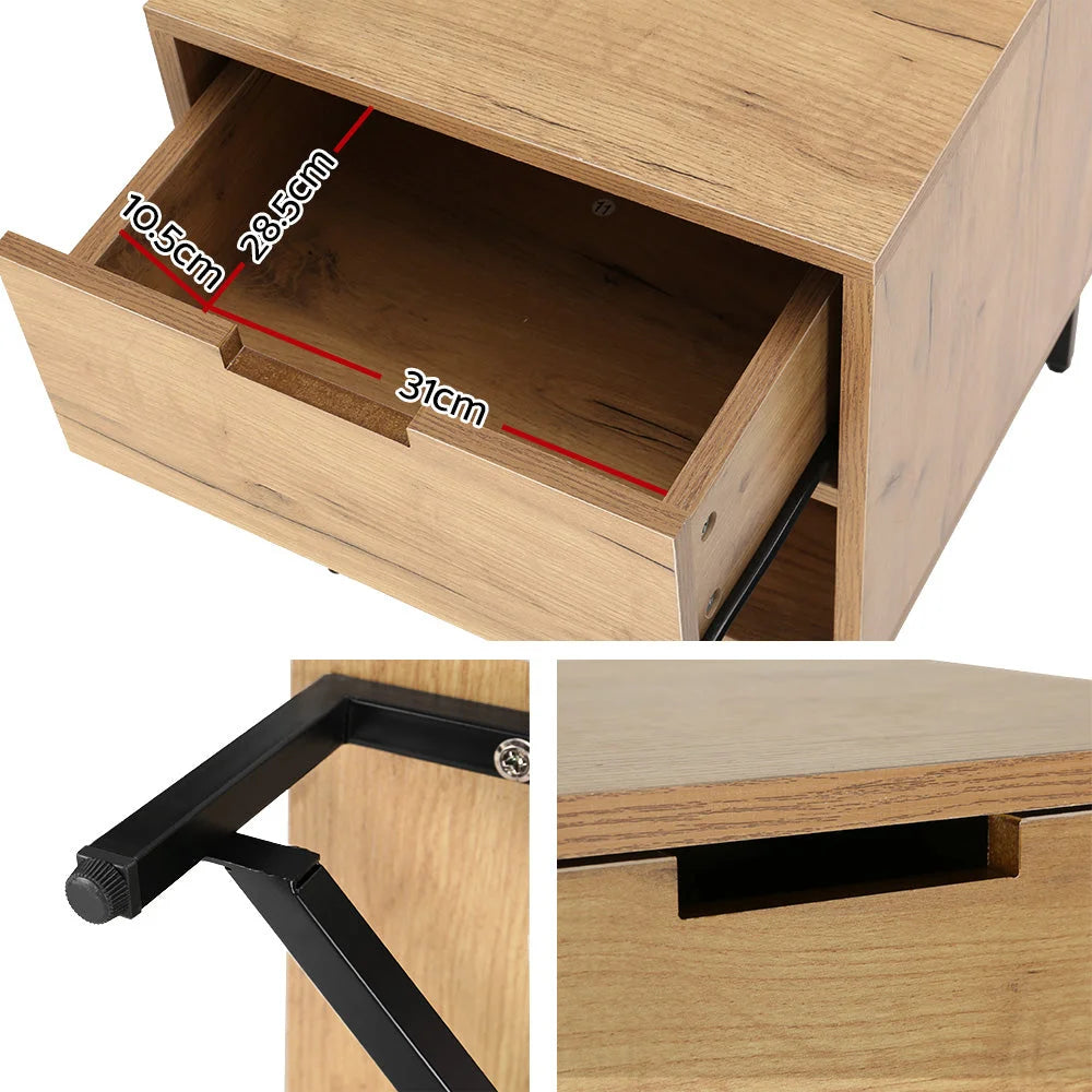 Bedside Table Drawers Side Table Shelf Storage Nightstand