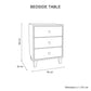 Bedside Table MDF 3 Drawers Side Table Night Stand Storage
