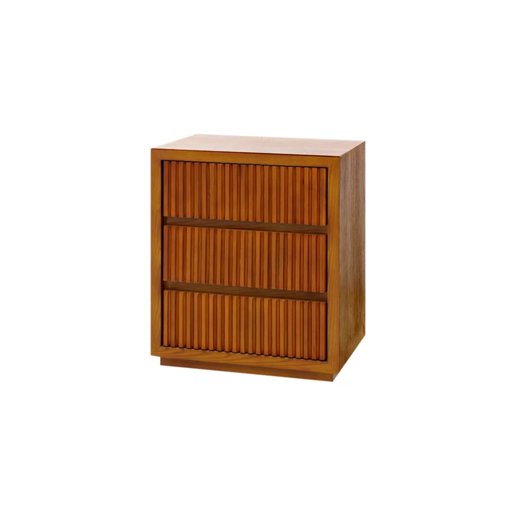 Bedside Table MDF Brown Colour Waveform Design Three