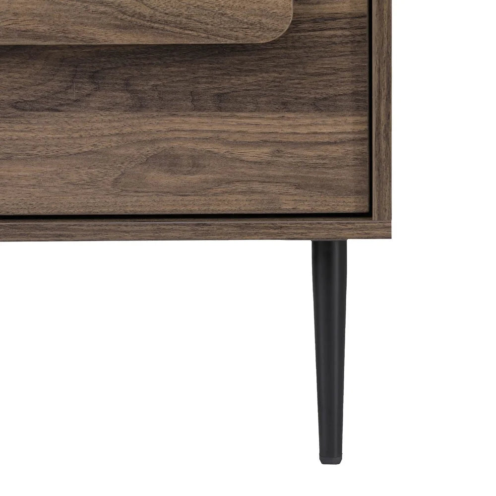 Bedside Table Nightstand 2 Drawers walnut furniture 349
