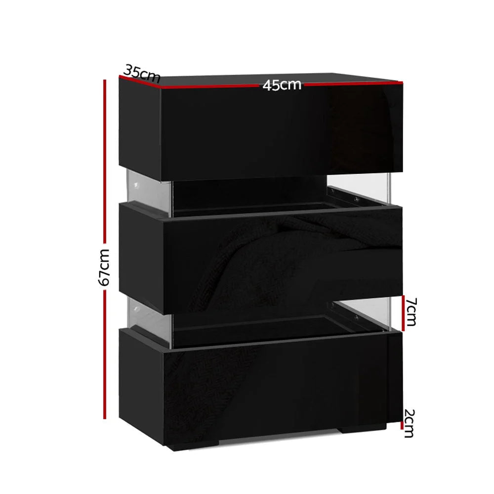Bedside table unit with useful parts and product scale