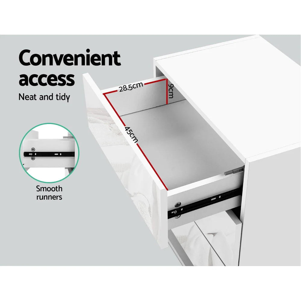 Bedside table unit with attachment points and product body