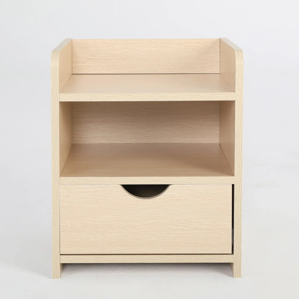 Bedside Table Storage Cabinet Nightstand - 1 Drawer 2