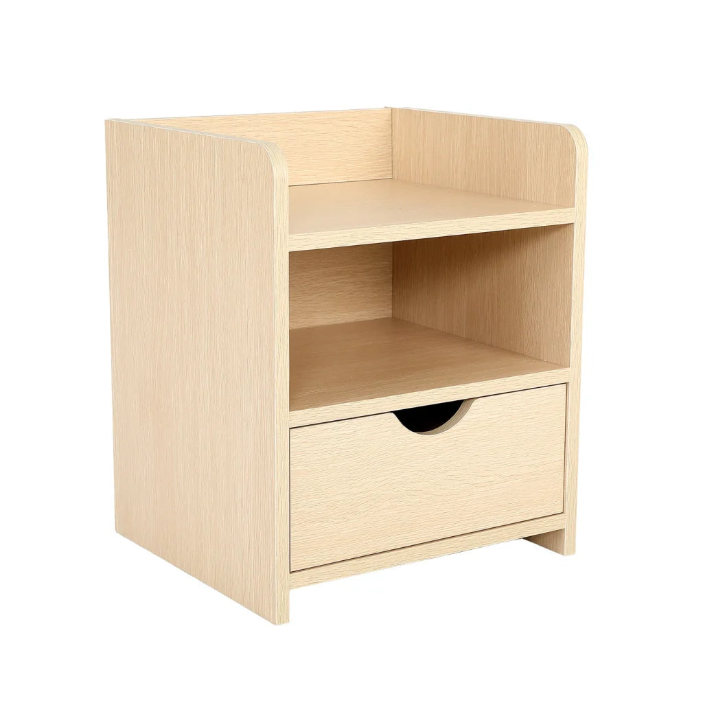 Bedside Table Storage Cabinet Nightstand - 1 Drawer 2