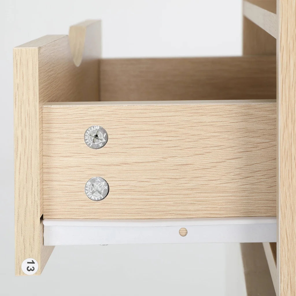 Bedside Table Storage Cabinet Nightstand - 1 Drawer 2