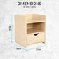 Bedside Table Storage Cabinet Nightstand - 1 Drawer 2
