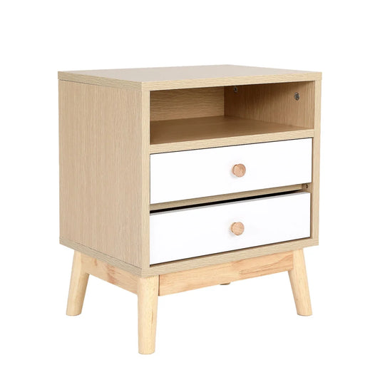 Bedside Table Storage Cabinet Nightstand - 2 Drawers - ANYA