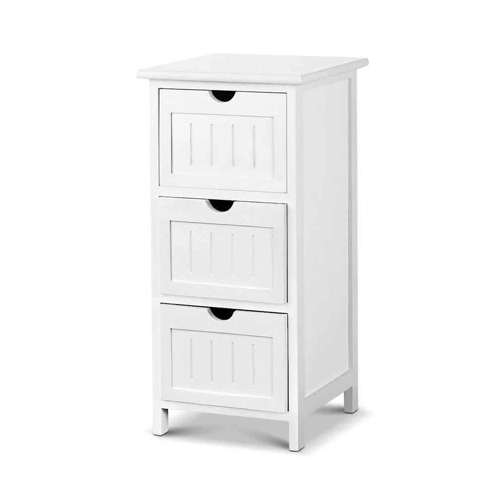 White table with bedside bedroom