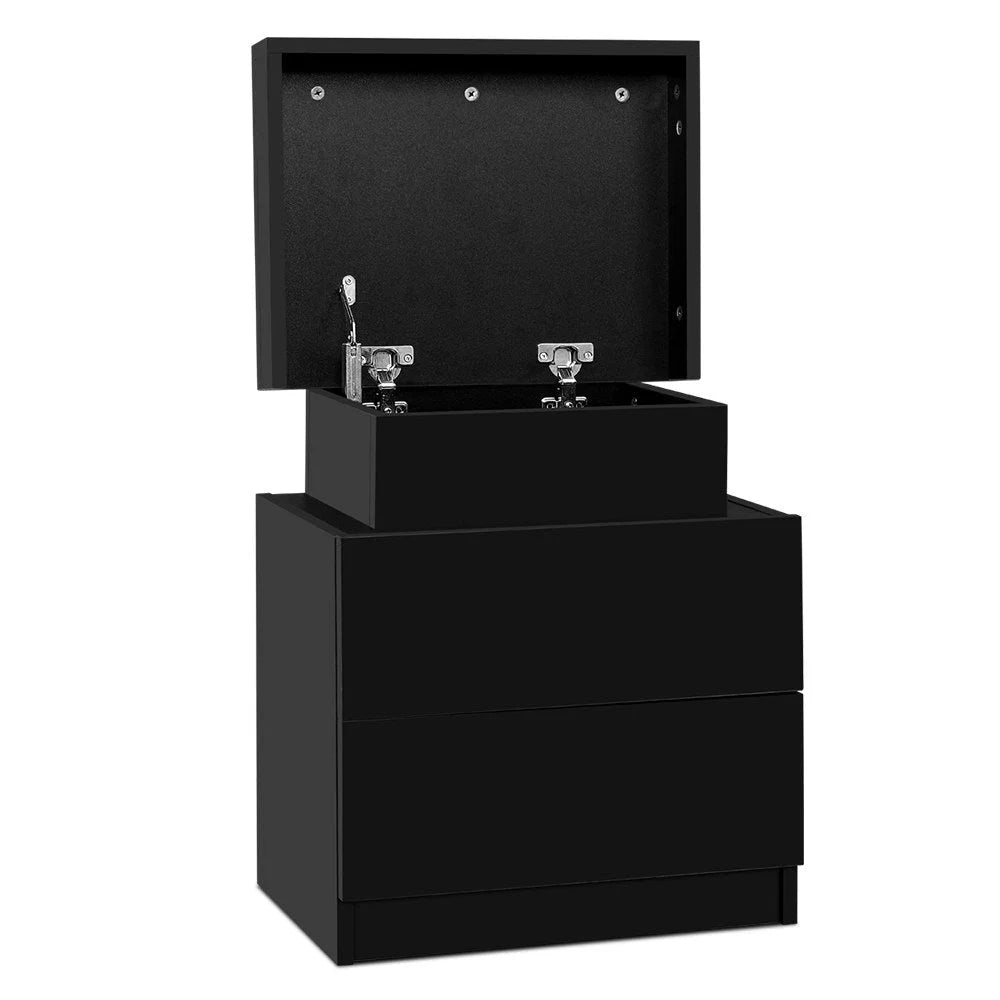 Bedside Tables 2 Drawers Nightstand Storage