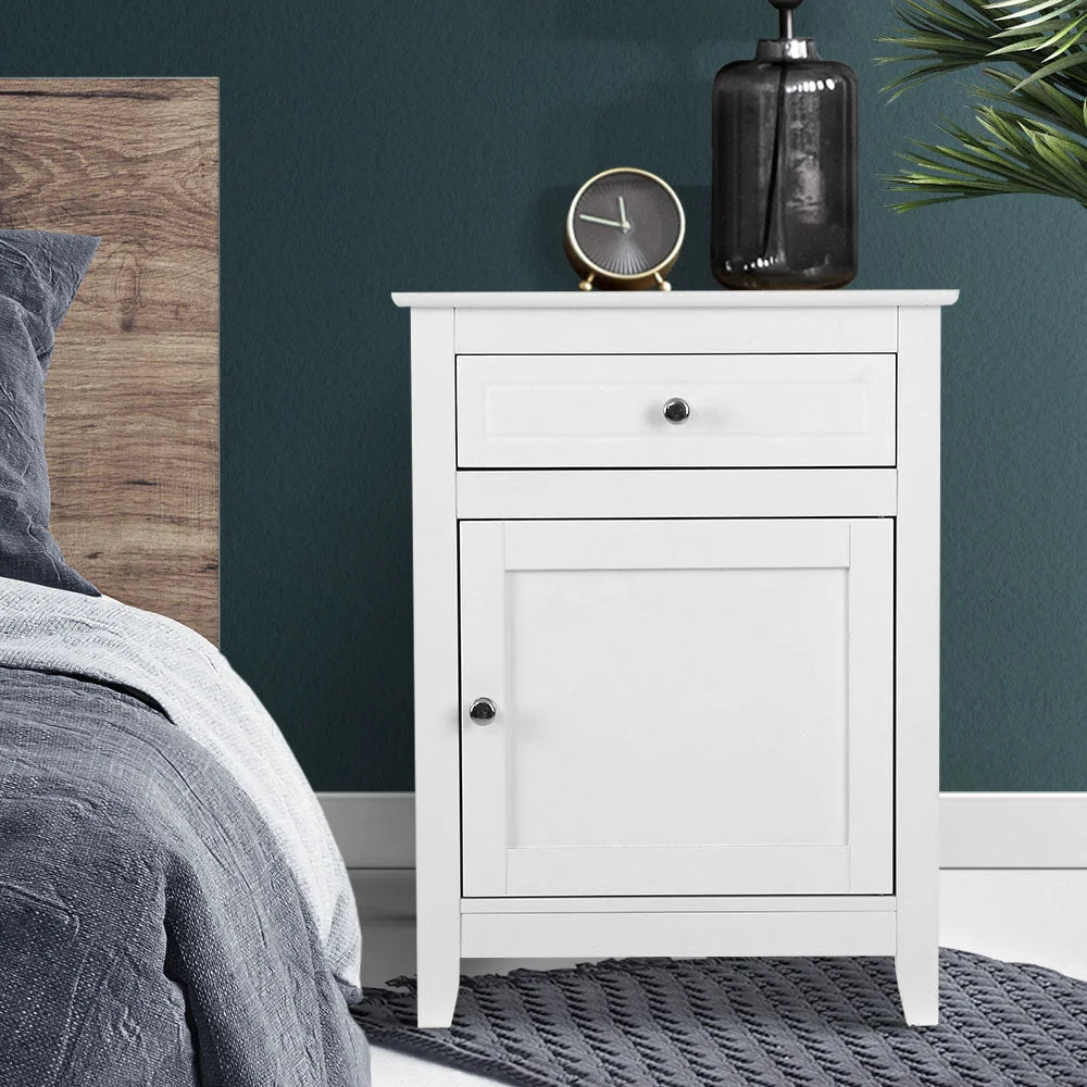 Bedside Tables Big Storage Drawers Cabinet Nightstand Lamp