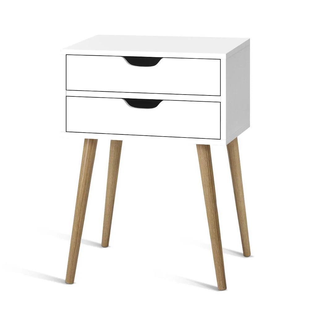Bedside Tables Drawers Side Table Nightstand Wood Storage