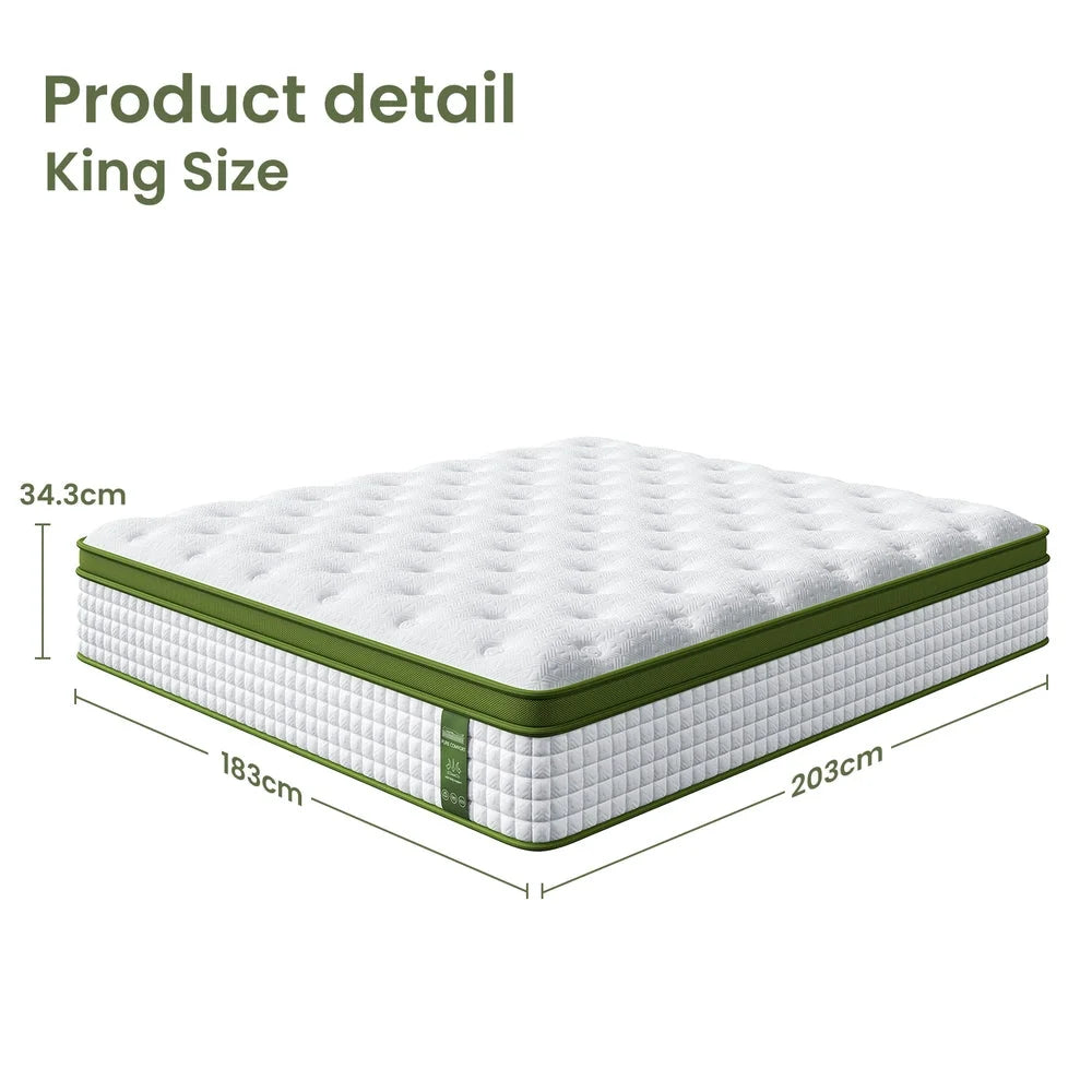 BedStory 34cm King Latex Hybrid Mattress Medium Firm - 5