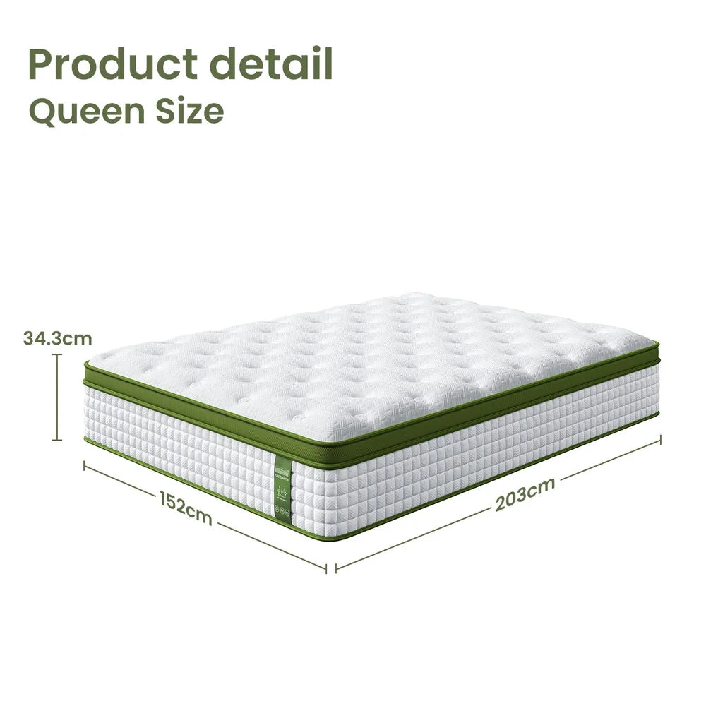 BedStory 34cm Queen Latex Hybrid Mattress Medium Firm - 5