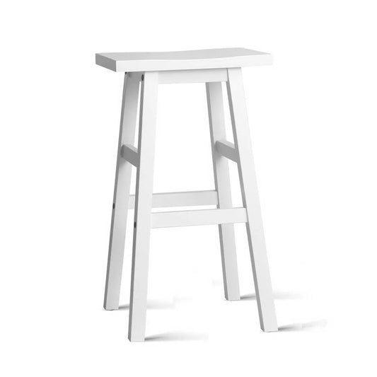 Beech Wood Bar Stools (Set of 2) White - Bar Stools & Chairs