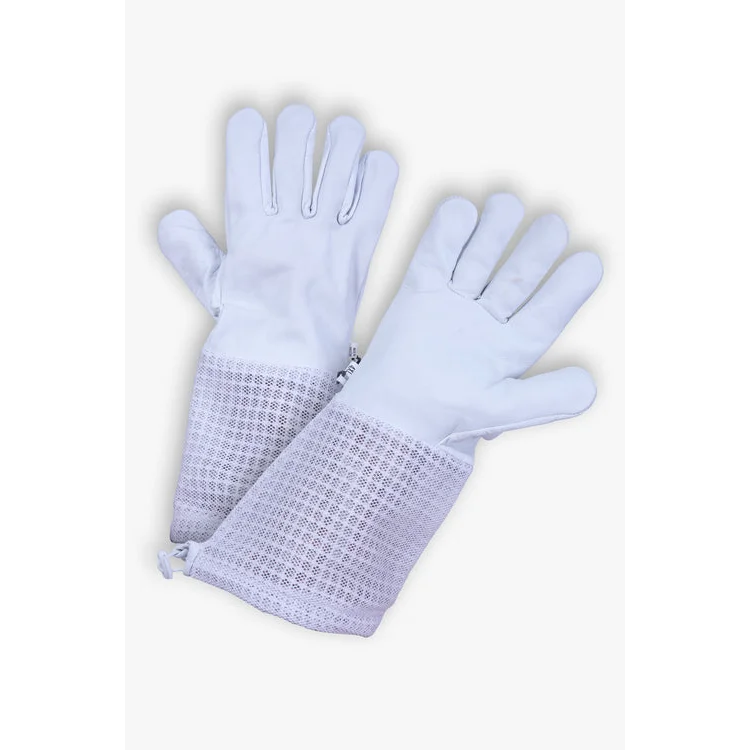 Beekeeping Bee Gloves Goat Skin 3 Mesh Ventilated Gloves-M