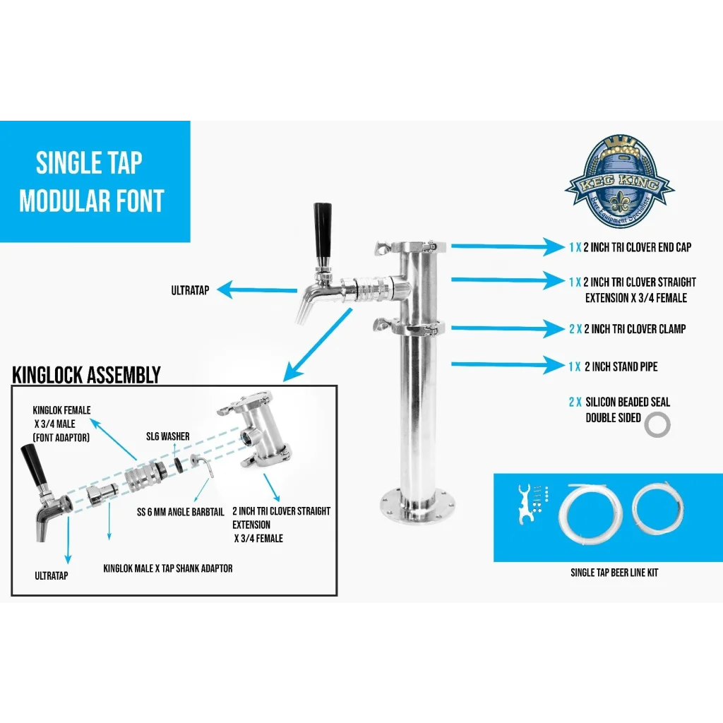 Beer Font Tower - Single Tap Modular with Tap - Home &