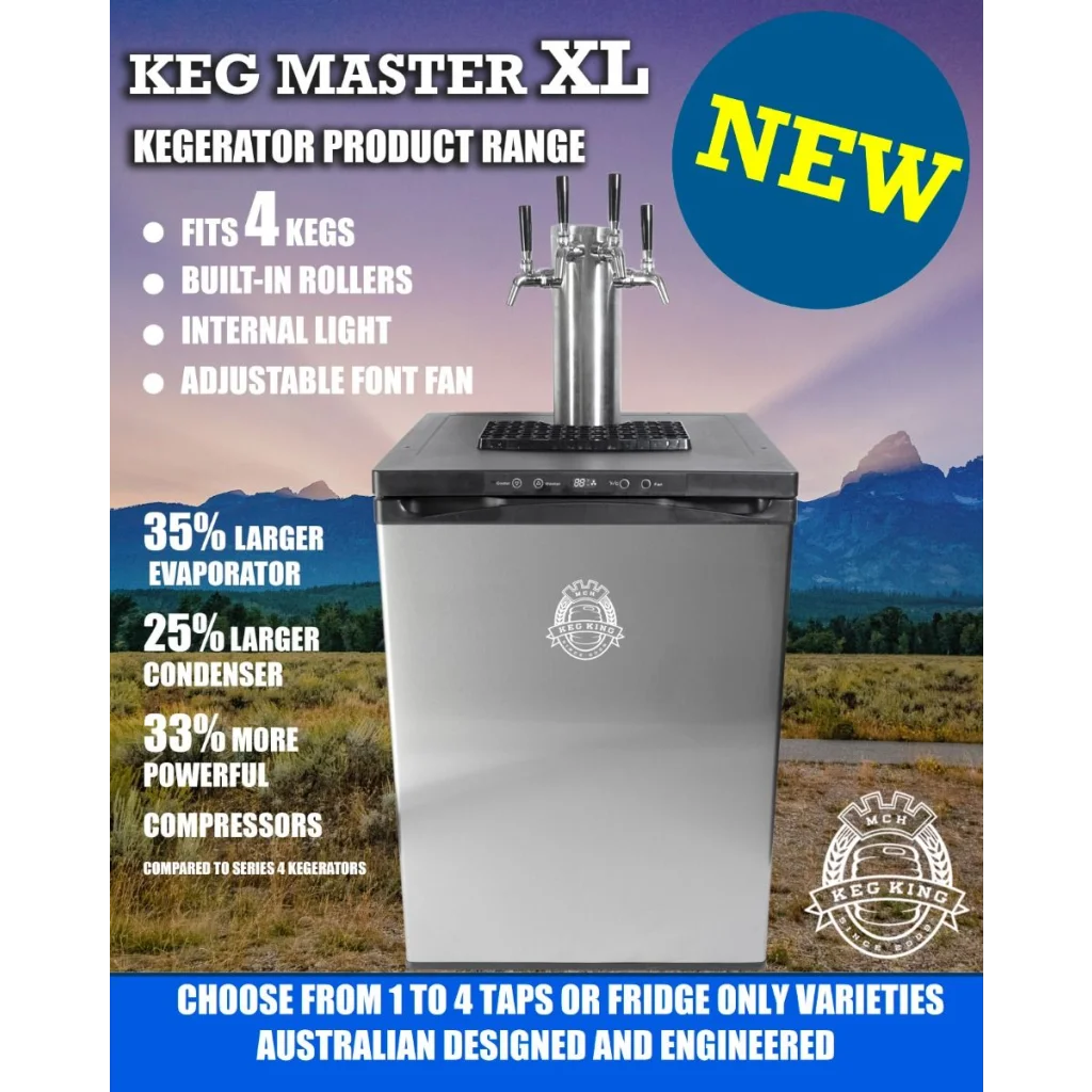 Beer Keg Fridge KegMaster Series XL Kegerator with Two Beer