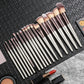 Beige 18-Piece Makeup Brush Set - Professional Synthetic