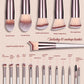 Beige 18-Piece Makeup Brush Set - Professional Synthetic
