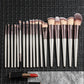 Beige 18-Piece Makeup Brush Set - Professional Synthetic