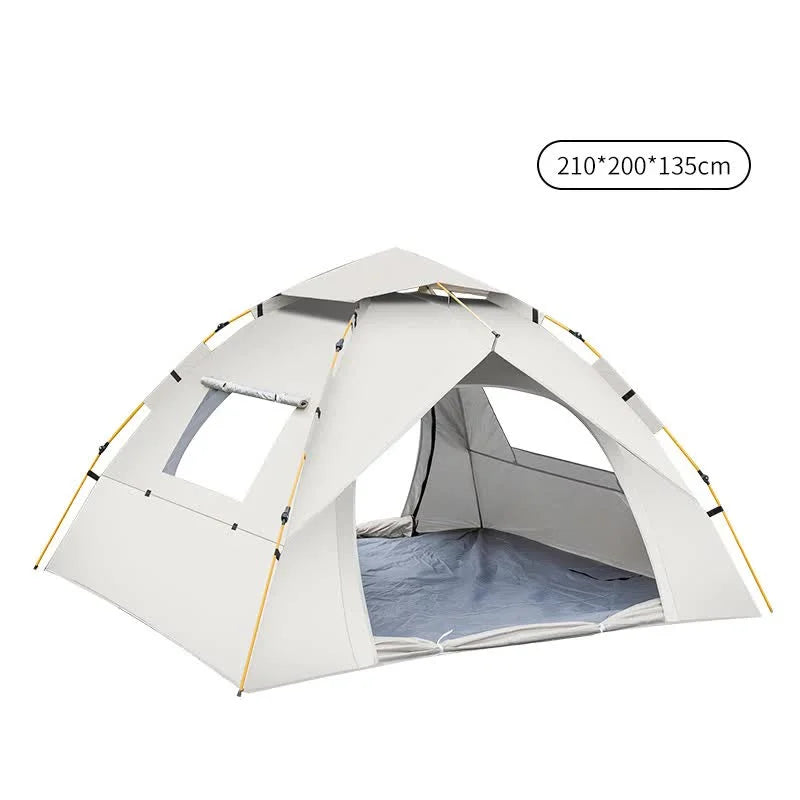Beige 3-4 Person Lightweight Camping Tent (210*200*135cm)