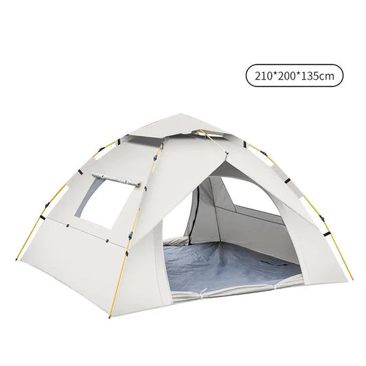 Beige 3-4 Person Lightweight Camping Tent (210*200*135cm)
