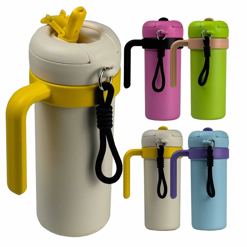 Beige and Yellow 700ml Insulated Stainless Steel Tumbler