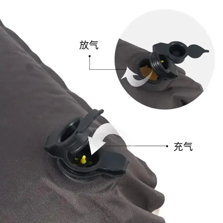 Beige Automatic Inflatable 3D Outdoor Sponge Pillow