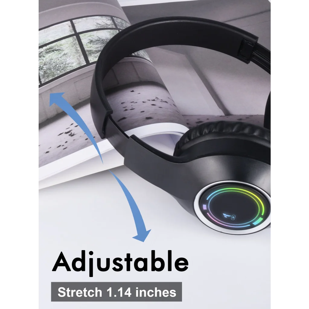 Beige Bluetooth 5.2 Headphones - Foldable Adjustable