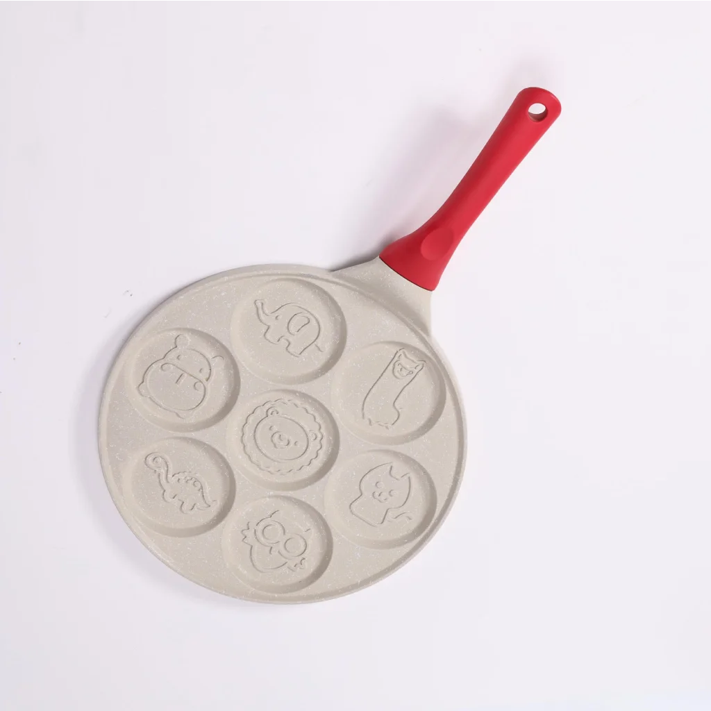 Beige Cartoon + Red Handle (Gas Model) Non-Stick Pancake