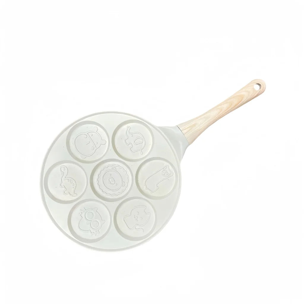 Beige Cartoon + Wood Grain Handle (Gas Model) Non-Stick