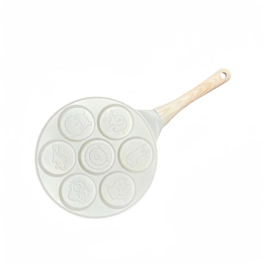 Beige Cartoon + Wood Grain Handle (Gas Model) Non-Stick