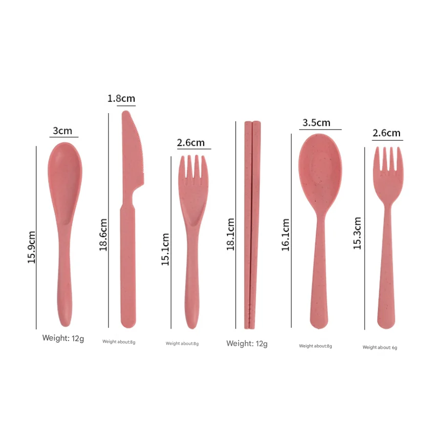 Beige Durable Eco-Friendly Wheat Straw Dinnerware Set - 24